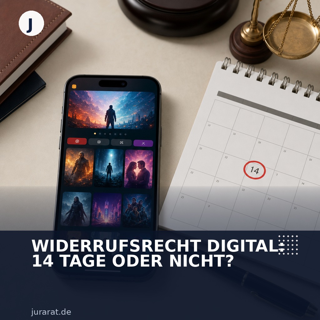 Infografik-Titelbild: Smartphone mit Streaming-App neben Kalender mit markiertem 14. Tag