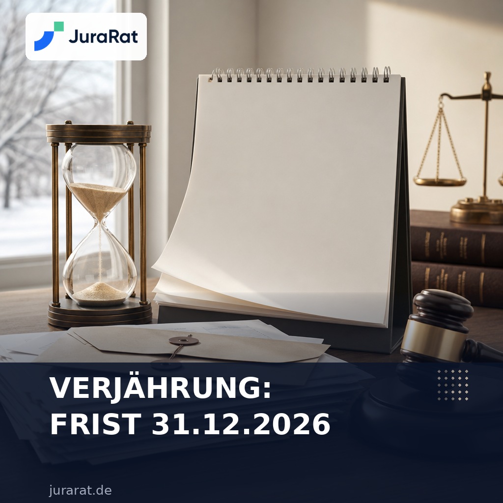 Sanduhr, Tischkalender und offene Rechnungen auf einem Schreibtisch im Winter